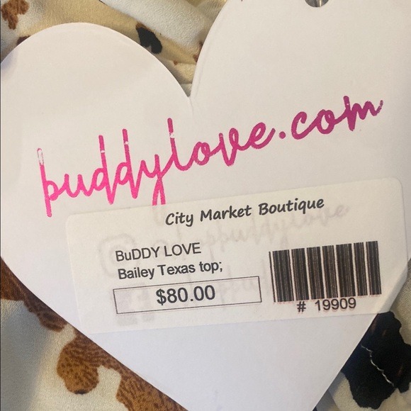 NWT Buddy Love Bailey Texas Top Cow Print Size M - Picture 3 of 7